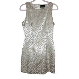 Vintage Retro Floral Dress S Cream Mini Retro Mod Classic Chic Preppy Old Money